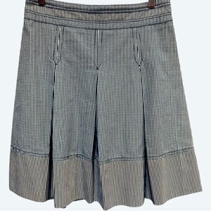 NWOT Max Mara Sportmax Code Gingham Pleated Casual Tailored Skirt Cotton 10 $595